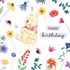 verjaardag kaart winnie de poeh bloemen happy birthday